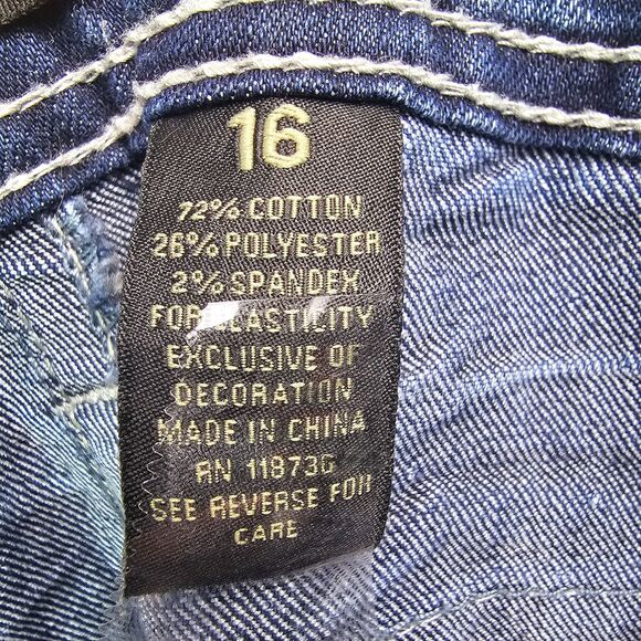 ZCO Boot Cut Stitch Flap Embroidered Pocket Jeans Dark Wash Women's Size 16 - Picture 6 of 16